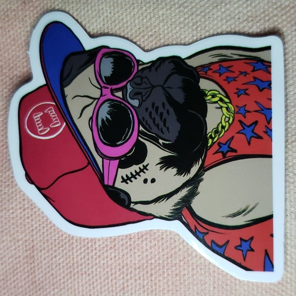 (K) Gangsta Pug Dog Sticker Doggie Dog Mom Puppy - Picture 1 of 5